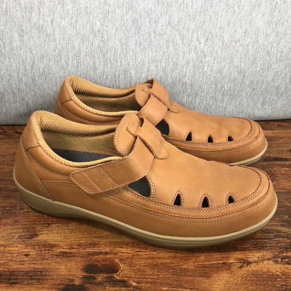 Orthofeet Serene Women's 11.5 WIDE Brown Leather Casual Comfort‎ Walking Shoes